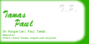tamas paul business card