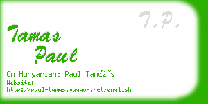 tamas paul business card